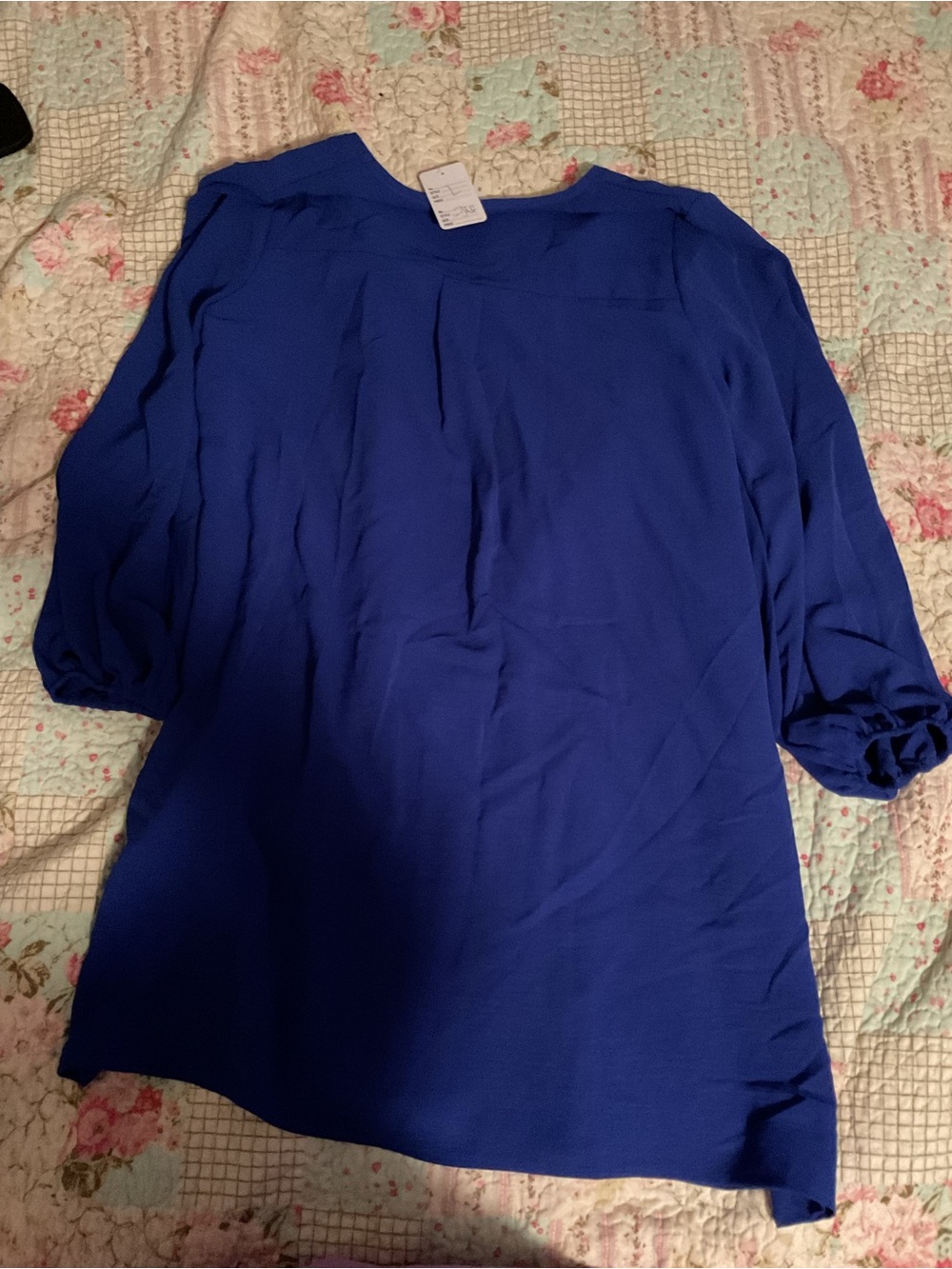 mts Royal Blue Women's Blouse - Three-Quarter Sleeve Lightweight Top or Dress